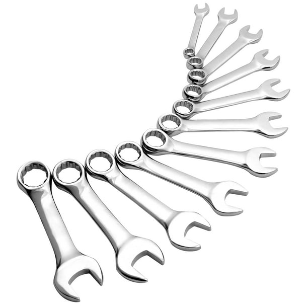 Titan 17374 7-Piece 12-Point Metric Stubby Combination Wrench Set 
